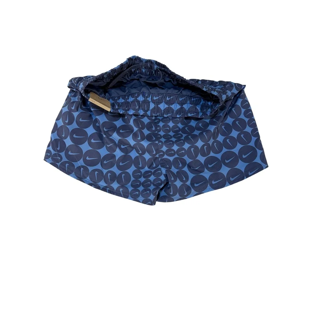 Nike One Kids Blue All Over Swoosh Circle Print Athletic Shorts FB1093-491
